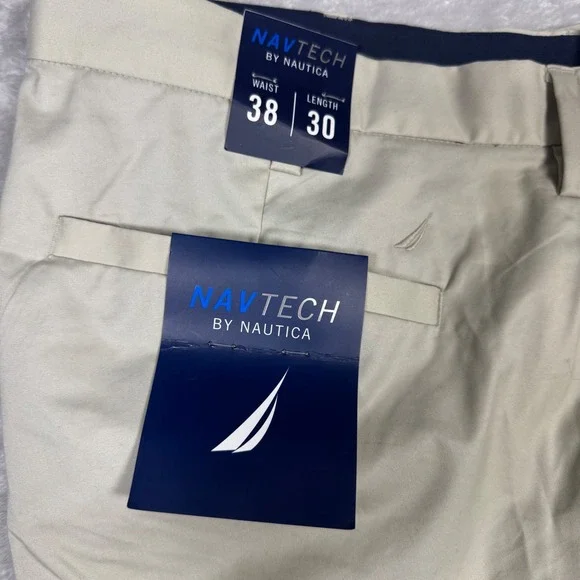 NWT Nautica Mens NAVTECH‎ Coastal Tan Water Resistant Comfort Waist Pants 38x30 - Picture 3 of 7